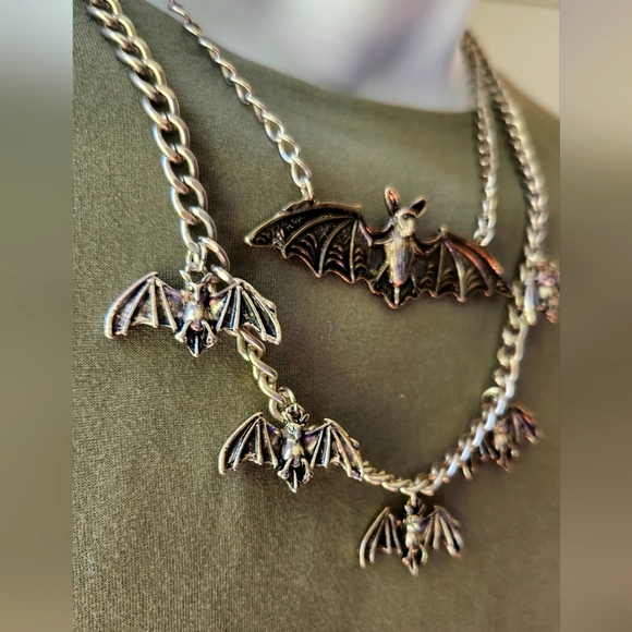 Bat Necklace- Unisex - Picture 2 of 3